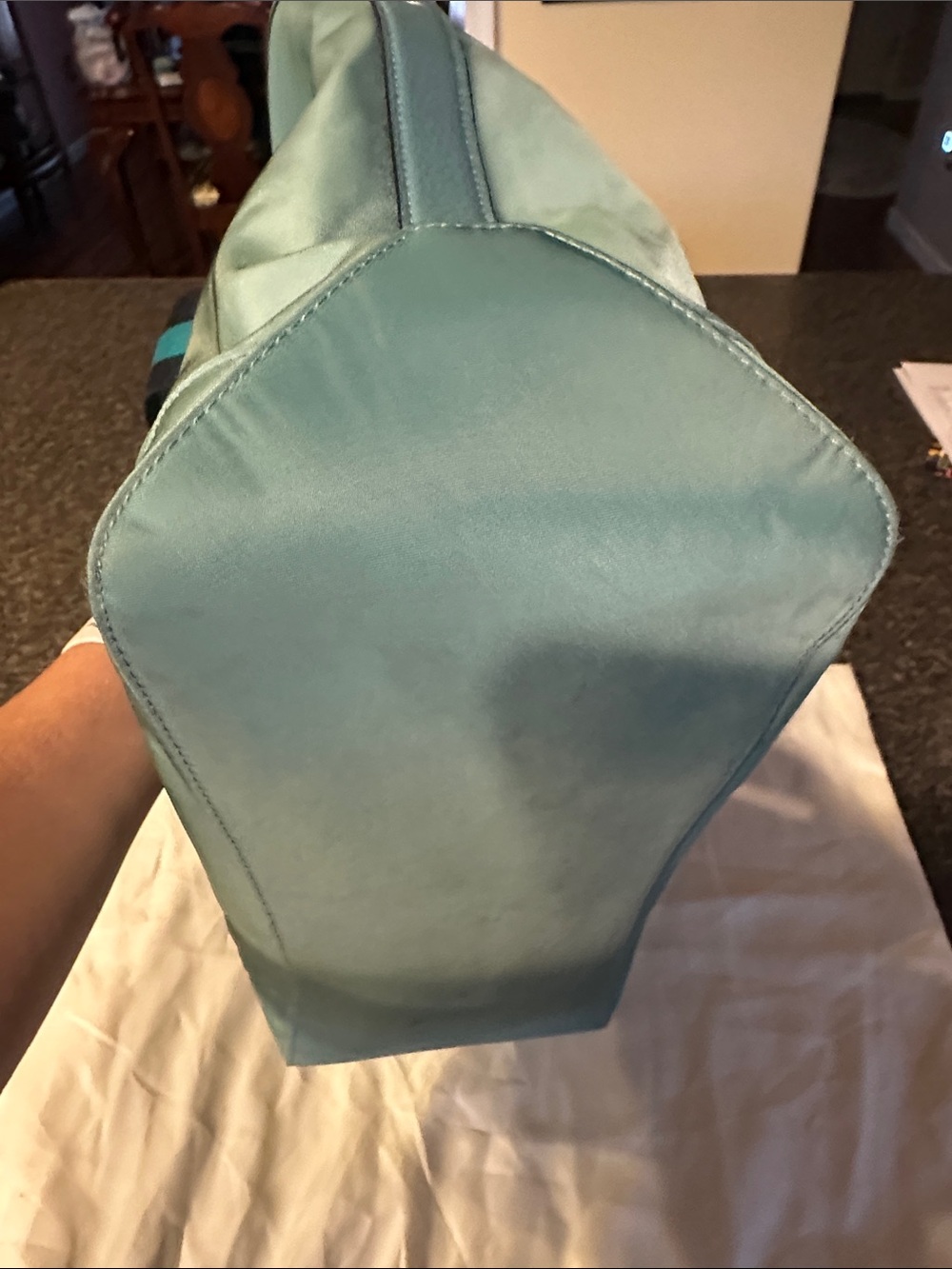 Coach Ellis Teal and Navy Nylon Tote CA208 - Picture 8 of 16